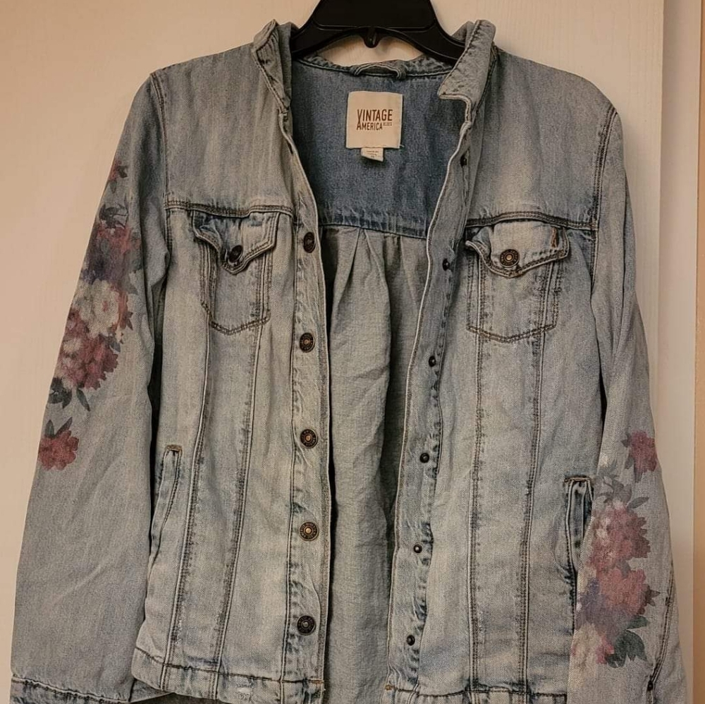 Vintage america floral jean jacket